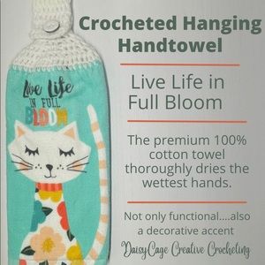 Handing Hand Towel / Cat / Kitten / Kitchen /Bathroom / Handmade / Crocheted